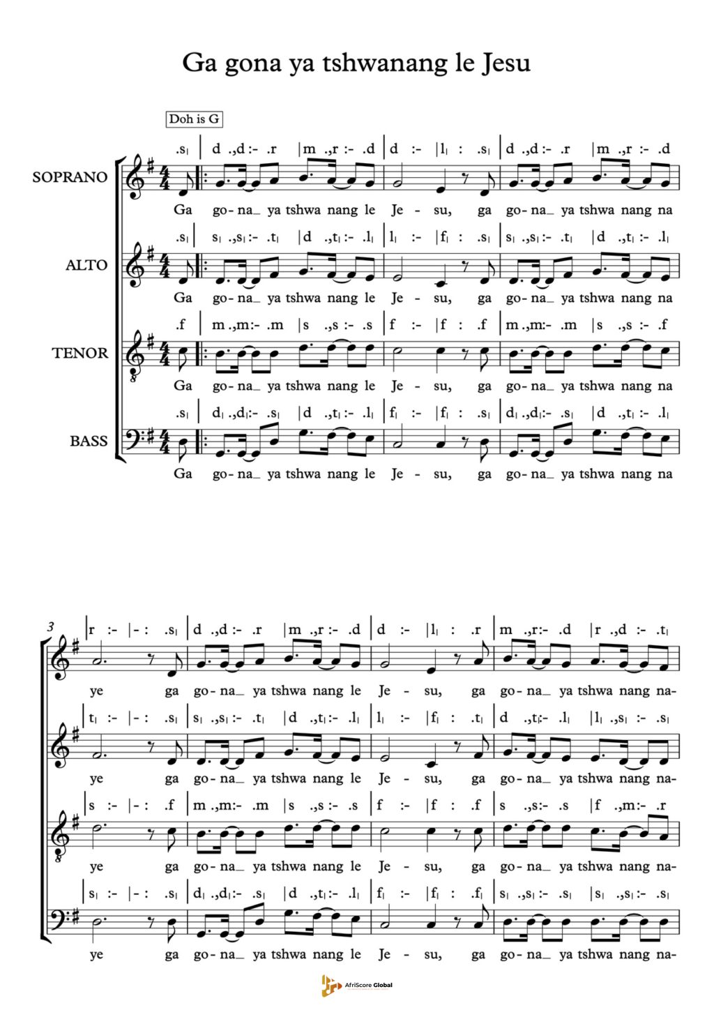 Ga gona ya swanang le Jesu