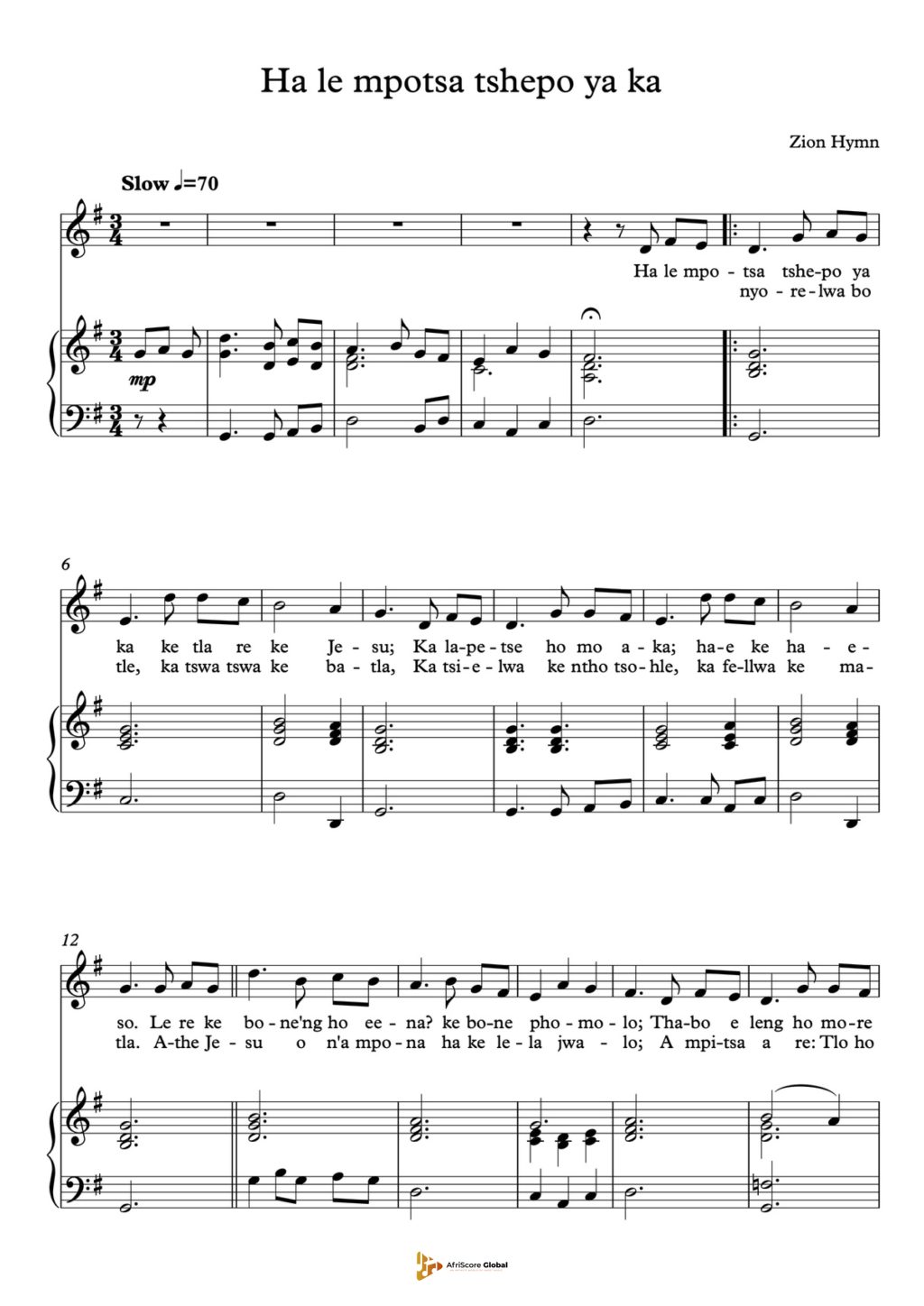 Ha le mpotsa tshepo yaka