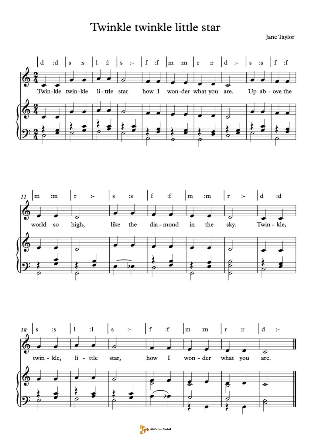 Twinkle twinkle little star