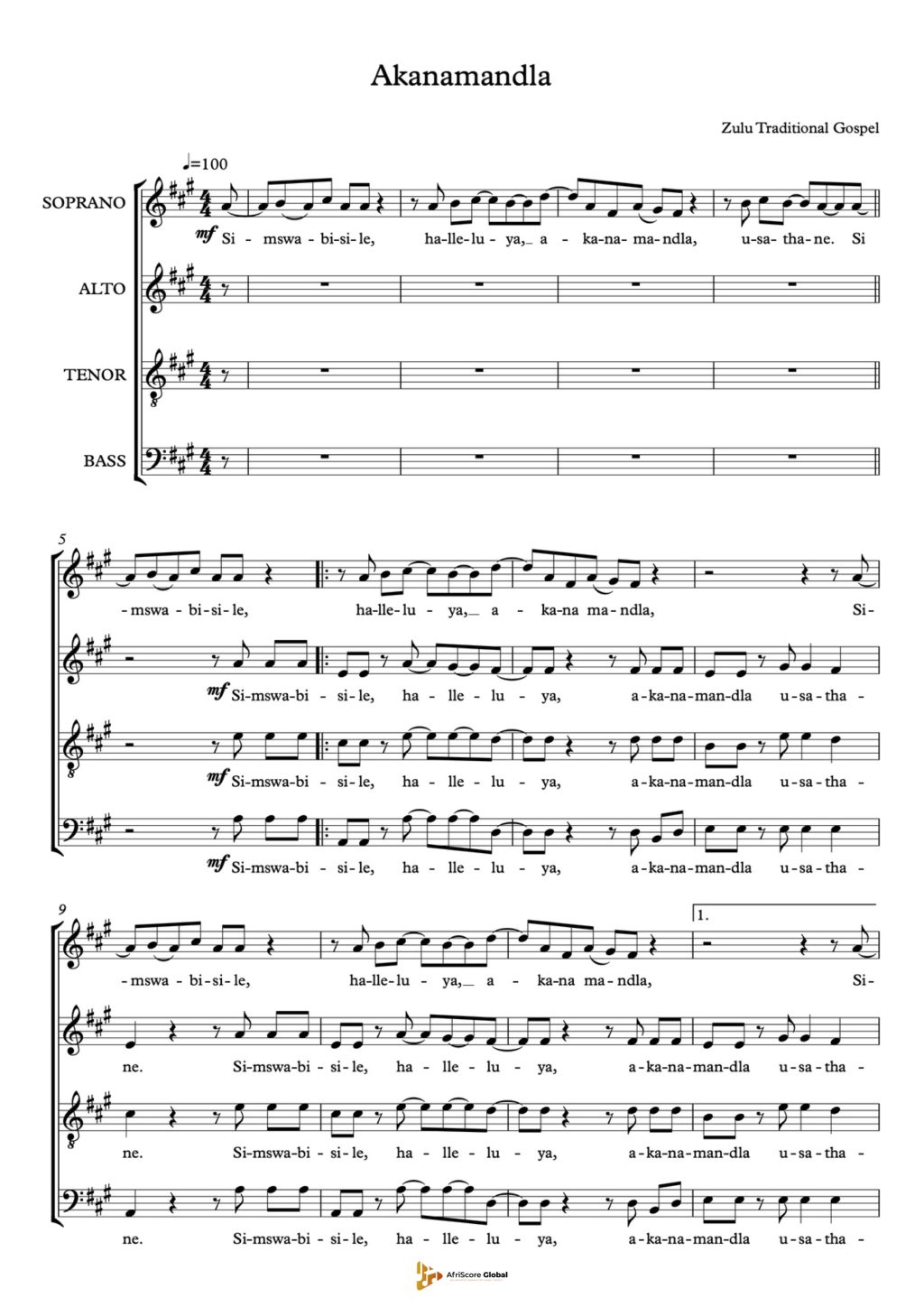 Akanamandla (SATB)