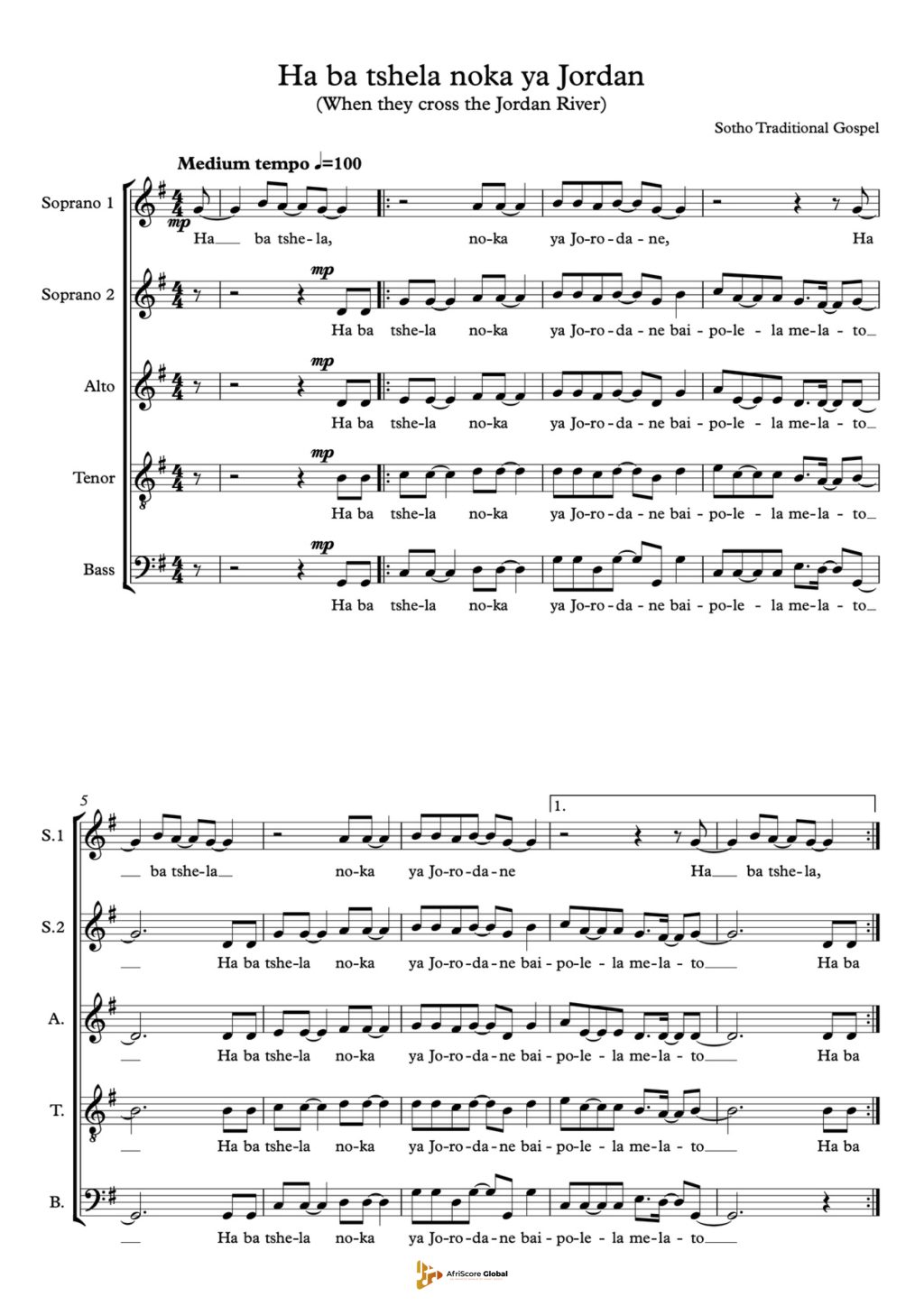 Ha ba tshela noka ya Jordan-SSATB